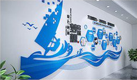 开封海浪主题文化墙如何设计？