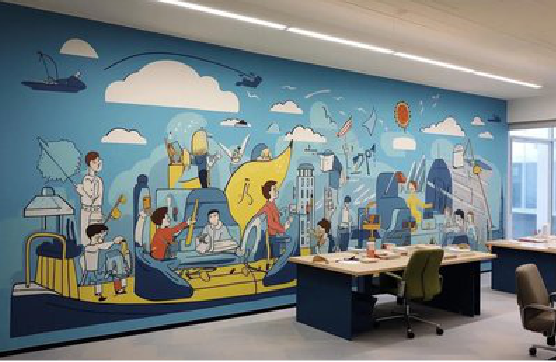 开封办公室墙绘的特点。